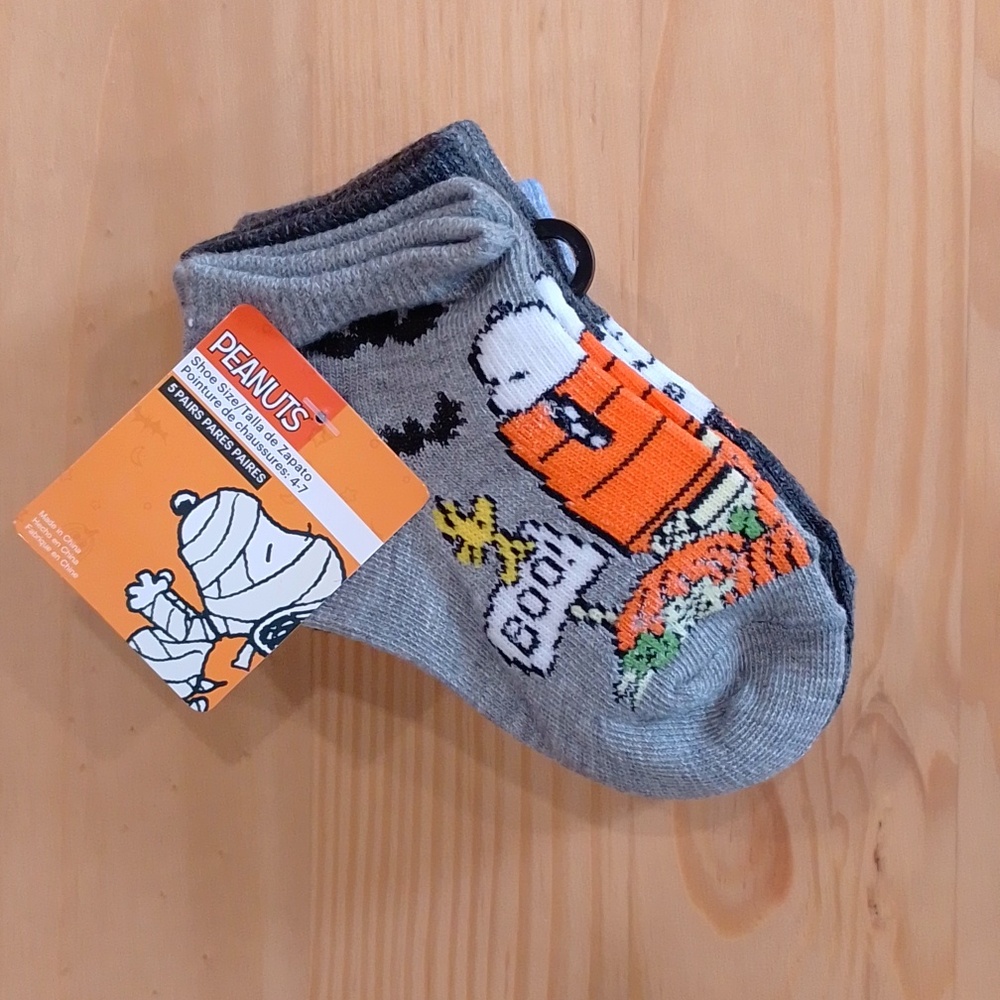 Snoopy Halloween Kids Socks 5 pairs 4 - 7